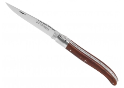 Laguiole knife with cocobolo wood handle and 1 stainless steel bolster image 1