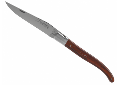 Laguiole knife with cocobolo wood handle and 1 stainless steel bolster image 3