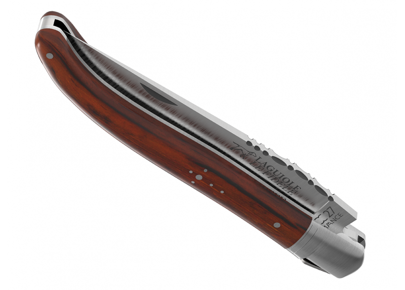 Laguiole knife with cocobolo wood handle and 1 stainless steel bolster image 5