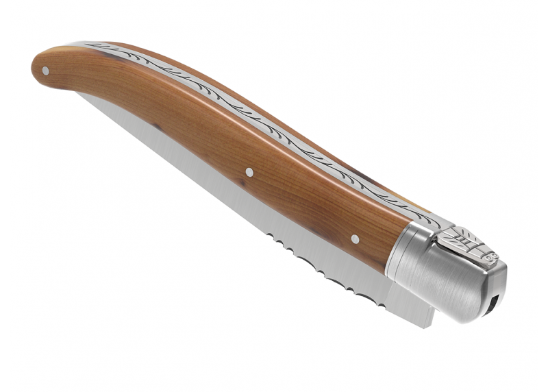 Laguiole knife with juniper wood handle and 1 stainless steel bolster image 7