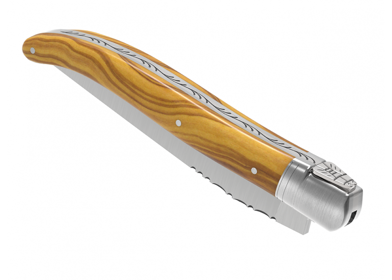 Laguiole knife with olive wood handle and 1 stainless steel bolster image 7