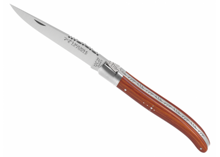 Couteau Laguiole avec un manche en bois de rose et 1 mitre en acier inoxydable image 1