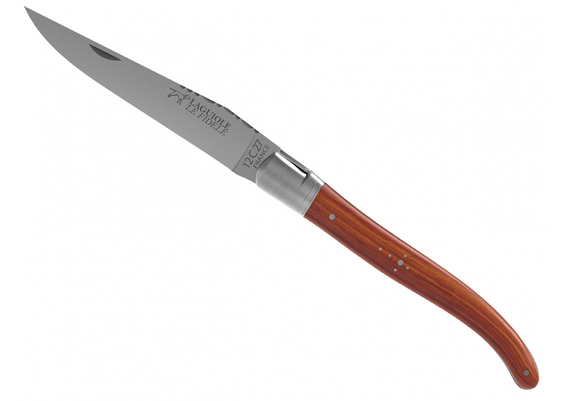 Laguiole knife with rosewood handle and 1 stainless steel bolster image 3