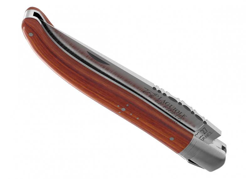 Couteau Laguiole avec un manche en bois de rose et 1 mitre en acier inoxydable image 4