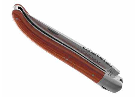 Couteau Laguiole avec un manche en bois de rose et 1 mitre en acier inoxydable image 4