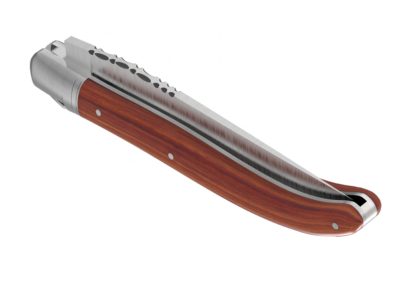 Couteau Laguiole avec un manche en bois de rose et 1 mitre en acier inoxydable image 5