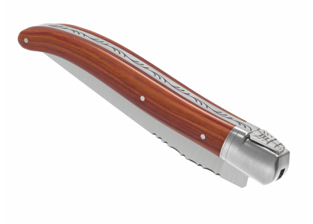 Couteau Laguiole avec un manche en bois de rose et 1 mitre en acier inoxydable image 6