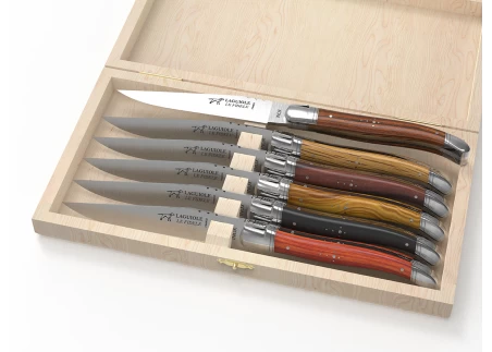 Laguiole knives set, 6 different wood image 1