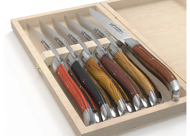 Laguiole knives set, 6 different wood image 4