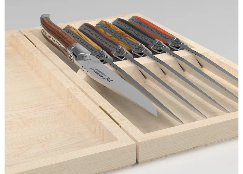 Laguiole knives set, 6 different wood image 6