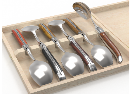 Service de 6 grandes cuillères Laguiole - Manches avec 6 bois différents image 3