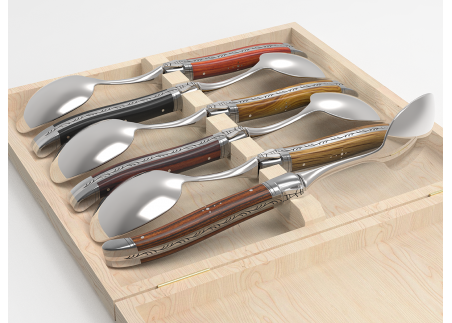 Service de 6 petites cuillères Laguiole - Manches avec 6 bois différents image 4