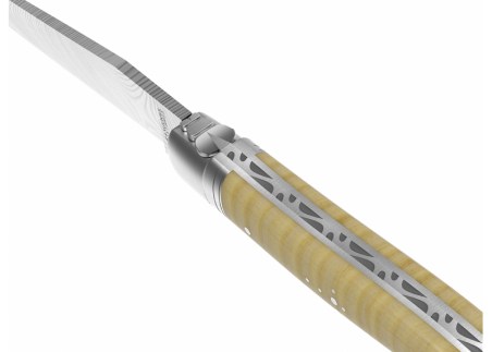 Couteau Laguiole collection damas avec un manche en érable onde et 2 mitres en acier inoxydable image 18