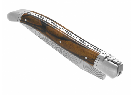 Couteau Laguiole collection damas avec un manche en bois d'ébène royal et 2 mitres en acier inoxydable image 23