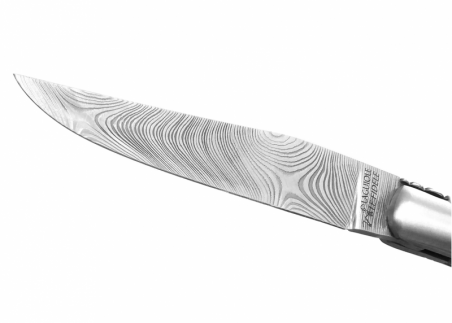 Laguiole knife Damascus edition with mammoth ivory handle and 2 stainless steel bolsters image 2