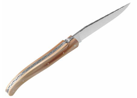 Laguiole knife full handle blond horn tip image 4