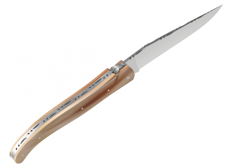 Couteau Laguiole plein manche en pointe de corne blonde image 10
