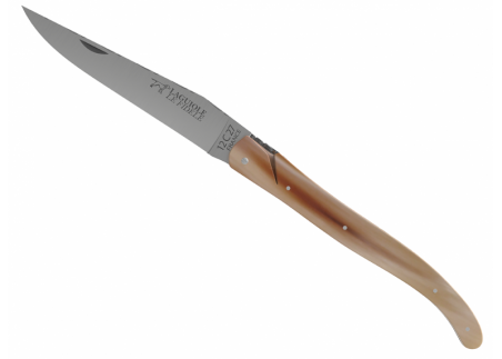 Couteau Laguiole plein manche en pointe de corne blonde image 16
