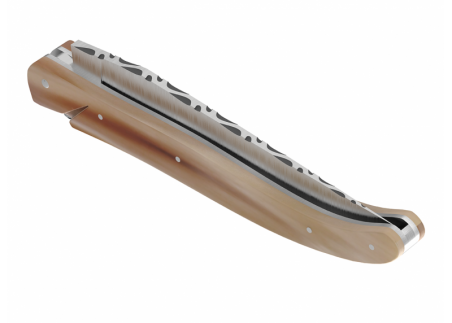 Couteau Laguiole plein manche en pointe de corne blonde image 19
