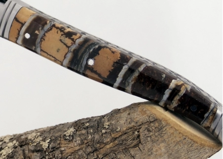 Forged Laguiole, Handle Made Off gold and black tinted MammothTooth Molar image 16