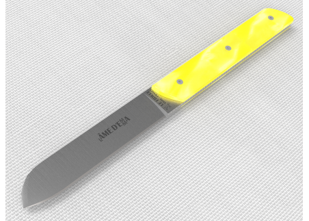 Service de 6 couteaux de table avec un manche en Madreperlato Jaune et lame en acier inoxydable image 7