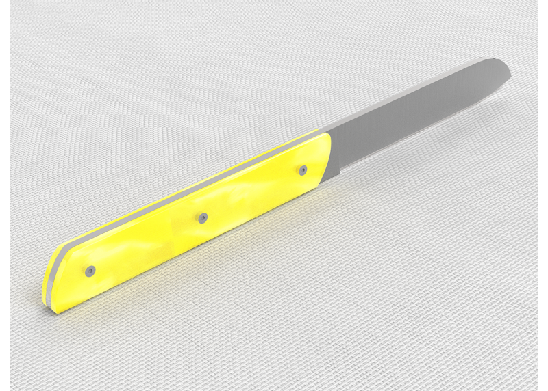 Service de 6 couteaux de table avec un manche en Madreperlato Jaune et lame en acier inoxydable image 9