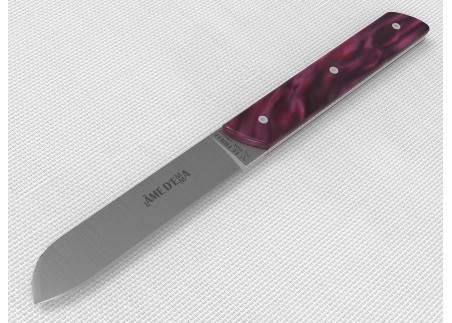 Set of 6 laguiole steak knives with Purple Madreperlato handle and stainless steel blade image 8