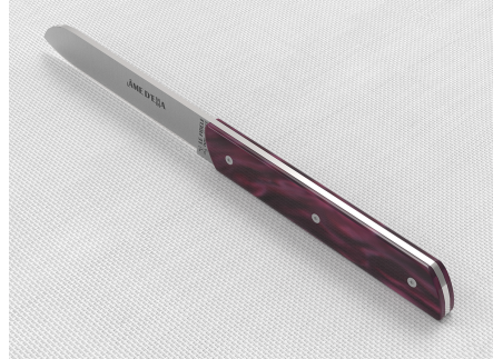 Set of 6 laguiole steak knives with Purple Madreperlato handle and stainless steel blade image 9