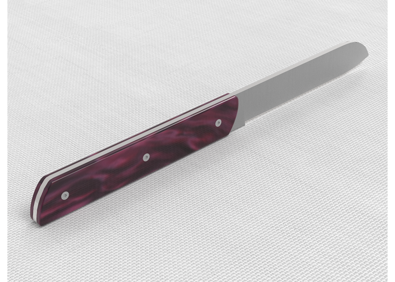 Set of 6 laguiole steak knives with Purple Madreperlato handle and stainless steel blade image 10