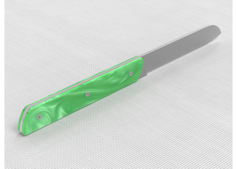 Service de 6 couteaux de table avec un manche en Madreperlato Vert Clair et lame en acier inoxydable image 9