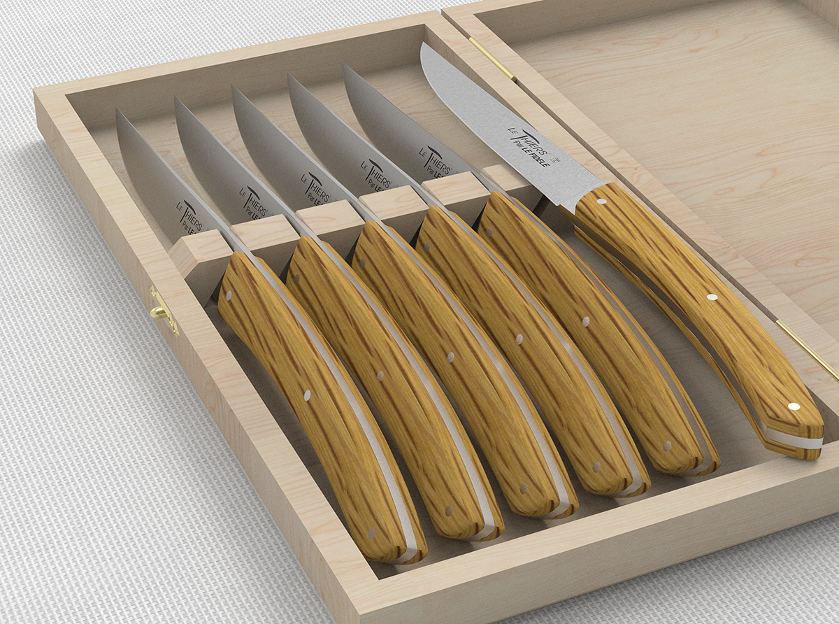 Coffret 6 couteaux de table en bois noble Coutellerie du Périgord