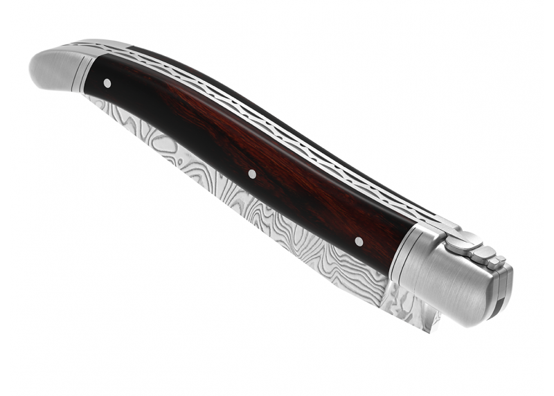 Laguiole knife Damascus edition with ironwood handle and 2 stainless steel bolsters image 7