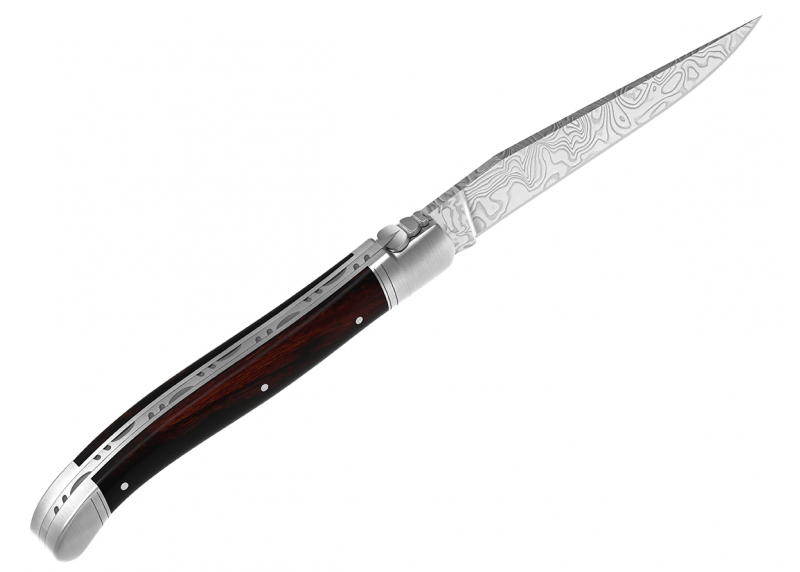 Laguiole knife Damascus edition with ironwood handle and 2 stainless steel bolsters image 11