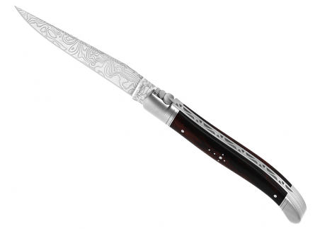 Laguiole knife Damascus edition with ironwood handle and 2 stainless steel bolsters image 15