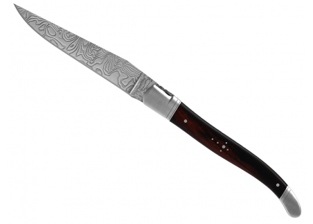 Laguiole knife Damascus edition with ironwood handle and 2 stainless steel bolsters image 17