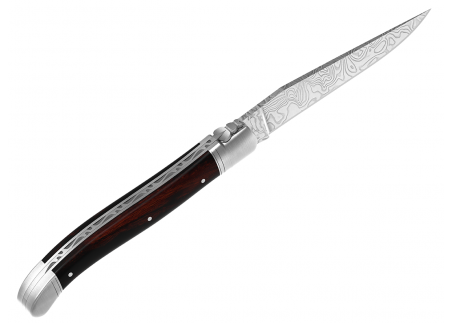 Laguiole knife Damascus edition with ironwood handle and 2 stainless steel bolsters image 18