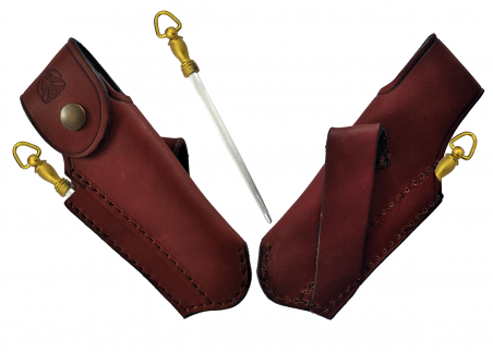 Brown belt sheaths leather, with blade sharpening rifle image 1