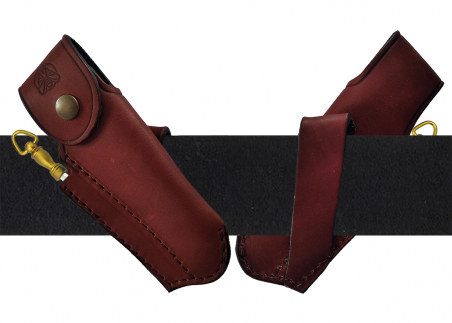 Etui cuir Laguiole marron, avec fusil à affûter image 1
