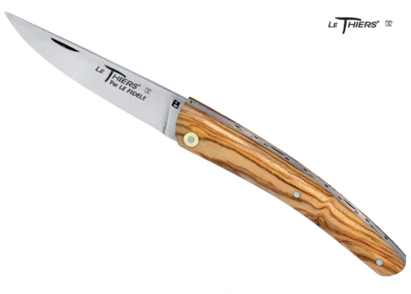 Thiers knife - olive wood - French Knife "le Thiers" - "le Thiers" regional knife   Handle made with Olive Wood No bolster Class