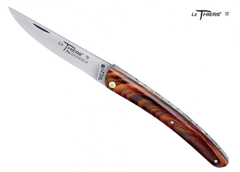 Thiers - Cocobolo - Couteau "le Thiers" - Couteau régional "le Thiers"   Manche en Bois de Cocobolo Sans mitre Ressort Classique