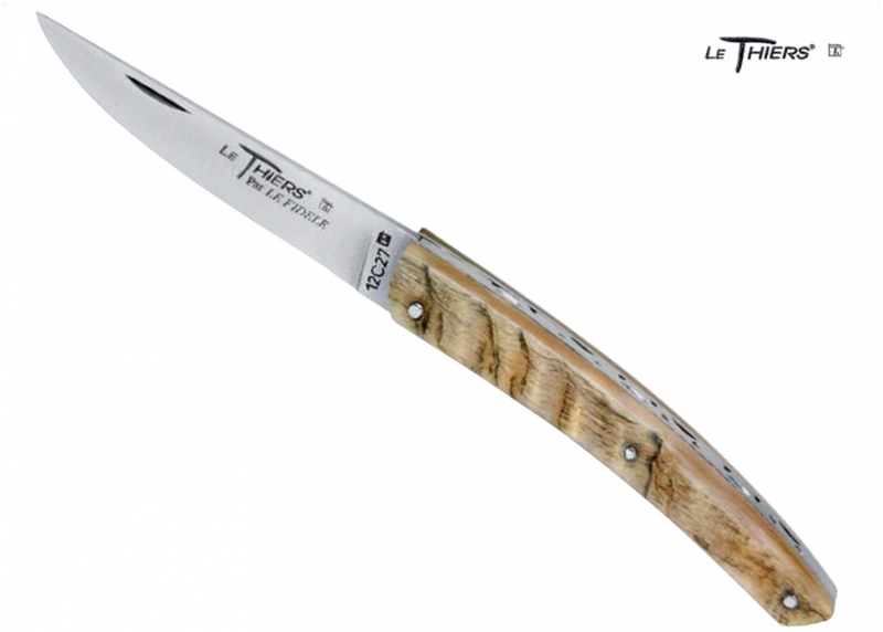 Thiers knife - deer horn wood - French Knife "le Thiers" - "le Thiers" regional knife   Handle made with deer horn No bolster Cl