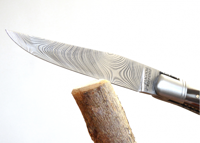 Couteau Laguiole, lame forgée Damas, manche Corne Blonde image 13