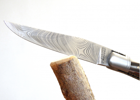Couteau Laguiole, lame forgée Damas, manche Corne Blonde image 13