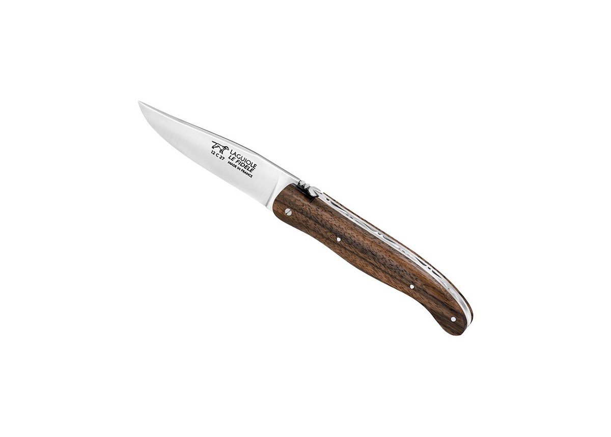 Walnut tree - Hunting Knives - Laguiole hunting knife   Handle made with Walnut Wood No bolster Classic Spring, Welded Bee 12C27