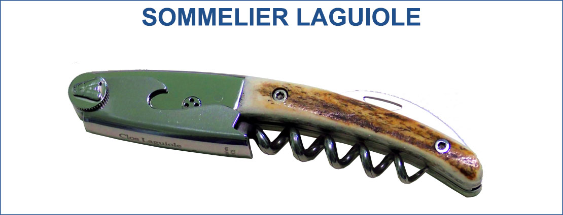 LAGUIOLE Couteau Argent massif 'vigne' sommelier collection